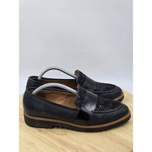 Halogen Emily Slip On Loafers womens Leather Platform Lug Sole Shoe size 8